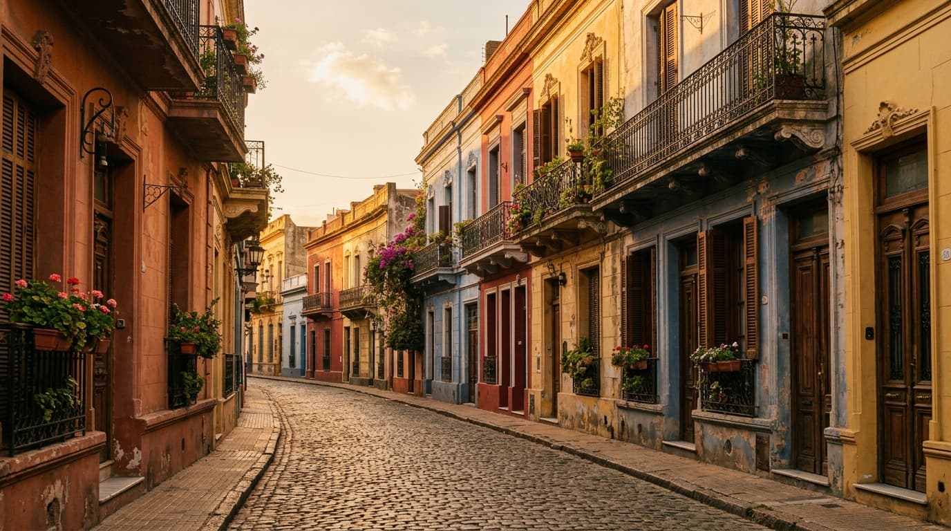 Rue résidentielle typique d'un quartier de Buenos Aires, Argentine